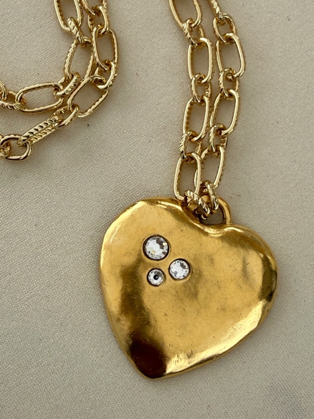 Gold Heart of Heritage Pendant Necklace with Crystal Accents